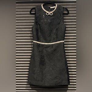 Alice + Olivia Black Mini Dress with Rhinestone Waist